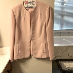 Tahari pink jacket with black threading